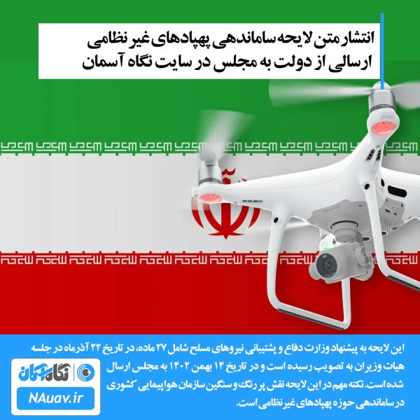 لایحه ساماندهی پهپادهای غیر نظامی دولت به مجلس